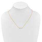 14k Polished 4-5mm Semi-Round White Freshwater Cultured 5-Pearl Bar 19.5 inch Necklace