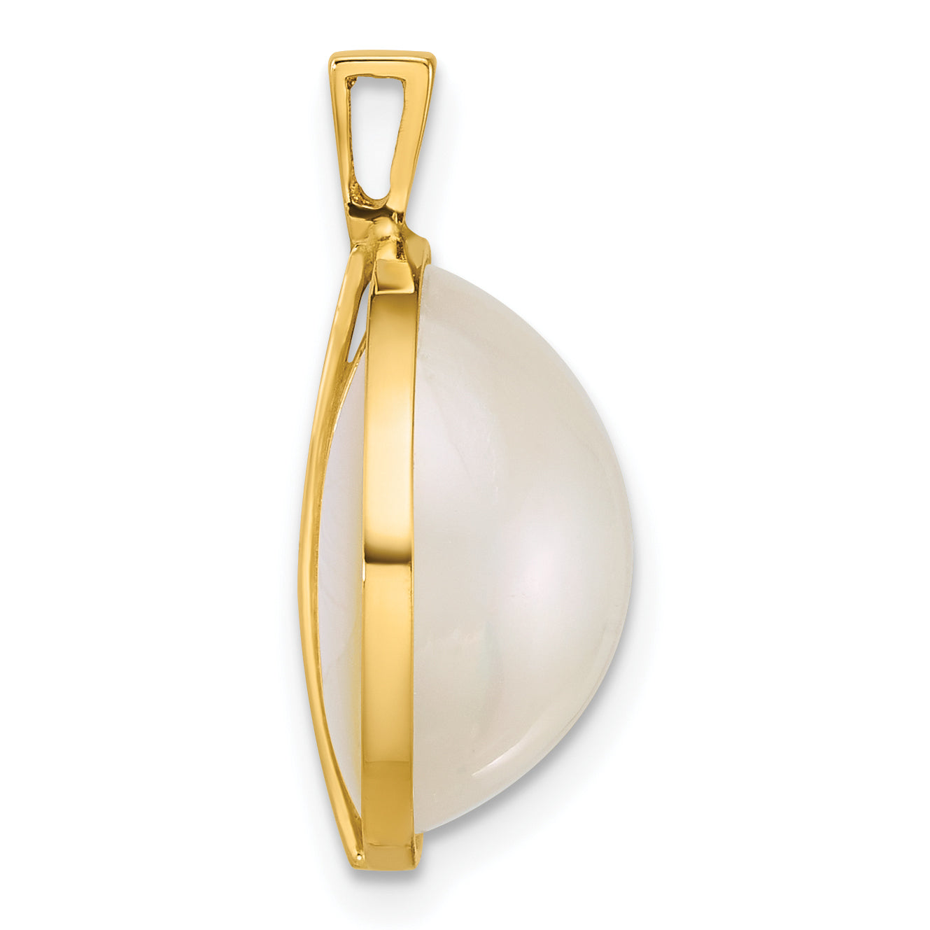 14k Polished 14-15mm Saltwater Cultured Mabe Pearl Pendant Secondary image