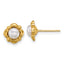 14k Polished 4-5mm Button White Freshwater Cultured Pearl Post Earrings