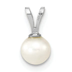 14k White Gold 5-6mm White Round Freshwater Cultured Pearl Pendant