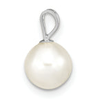 14k White Gold 7-8mm White Round Freshwater Cultured Pearl Pendant