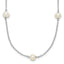 14k White Gold 5-6mm White Round Freshwater Cultured Pearl 7-station 18 inch Necklace