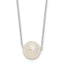 14k White Gold 10-11mm White Near Round Freshwater Cultured Pearl 17 inch Necklace