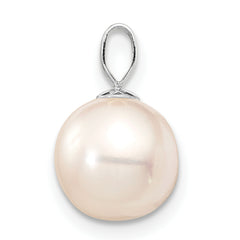 14k White Gold 8-9mm White Round Freshwater Cultured Pearl Pendant