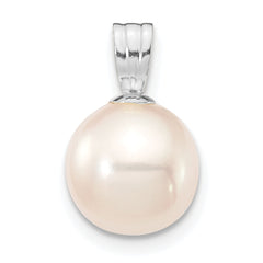 14k White Gold 8-9mm White Round Freshwater Cultured Pearl Pendant