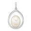 14K White Gold 8-9mm White Rice Freshwater Cultured Pearl Teardrop Pendant