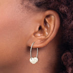 14k White Gold 6-7mm White Semi-Round Freshwater Cultured 3 Pearl Hoop Earrings