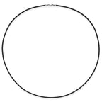 14k White Gold Clasp 1.5mm 18 inch Black Leather Cord Necklace