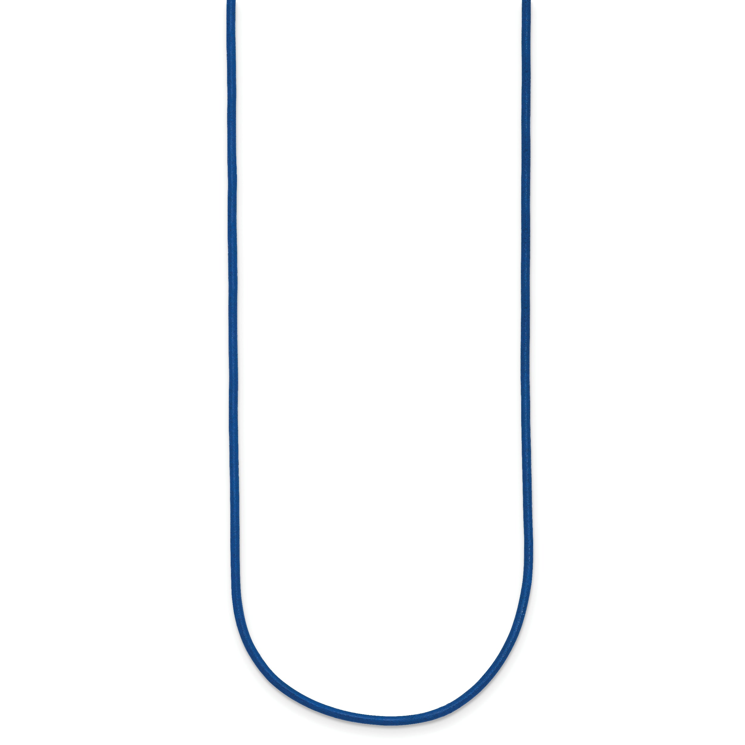 14k Yellow Clasp 1.5mm 18 inch Royal Blue Leather Cord Necklace