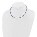 14k Yellow Clasp 1.6mm 16 inch Royal Blue Leather Cord Necklace
