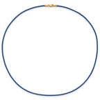 14k Yellow Clasp 1.6mm 16 inch Royal Blue Leather Cord Necklace