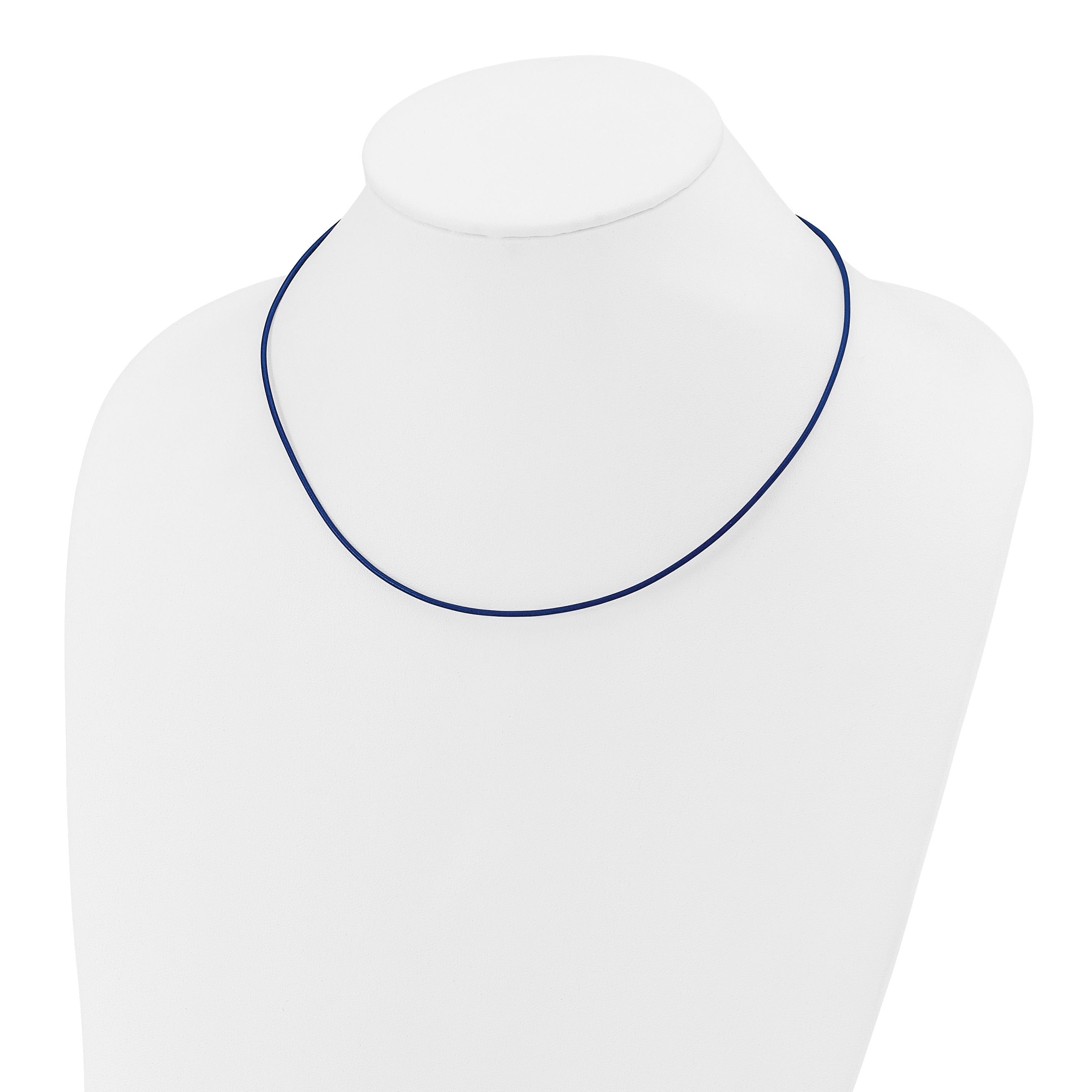 14k Yellow Clasp 1.5mm 18 inch Royal Blue Leather Cord Necklace