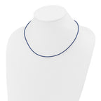 14k Yellow Clasp 1.5mm 18 inch Royal Blue Leather Cord Necklace