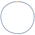 14k Yellow Clasp 1.5mm 18 inch Royal Blue Leather Cord Necklace