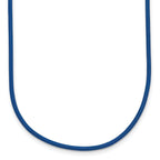 14k Yellow Clasp 1.5mm 18 inch Royal Blue Leather Cord Necklace