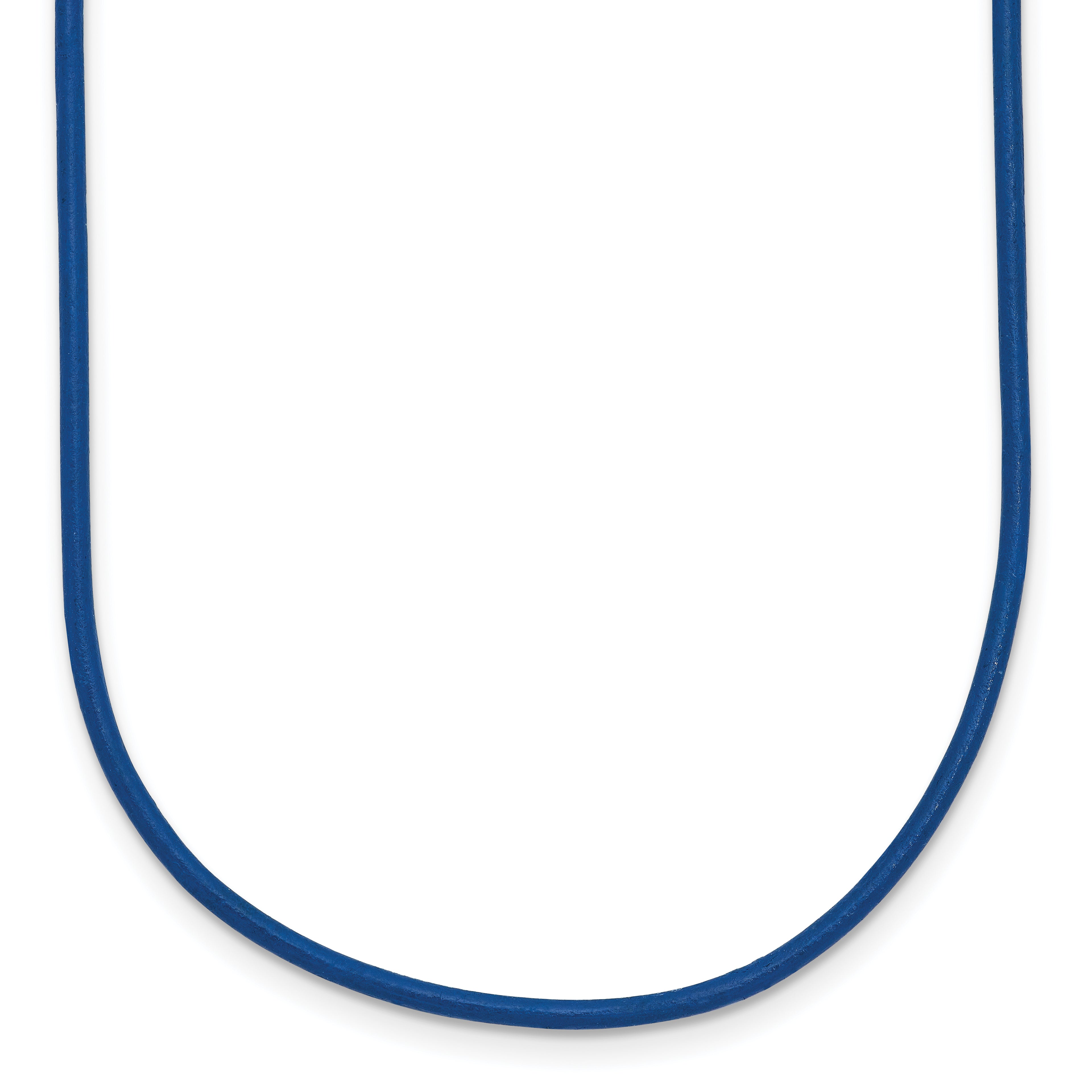 14k Yellow Clasp 1.5mm 18 inch Royal Blue Leather Cord Necklace