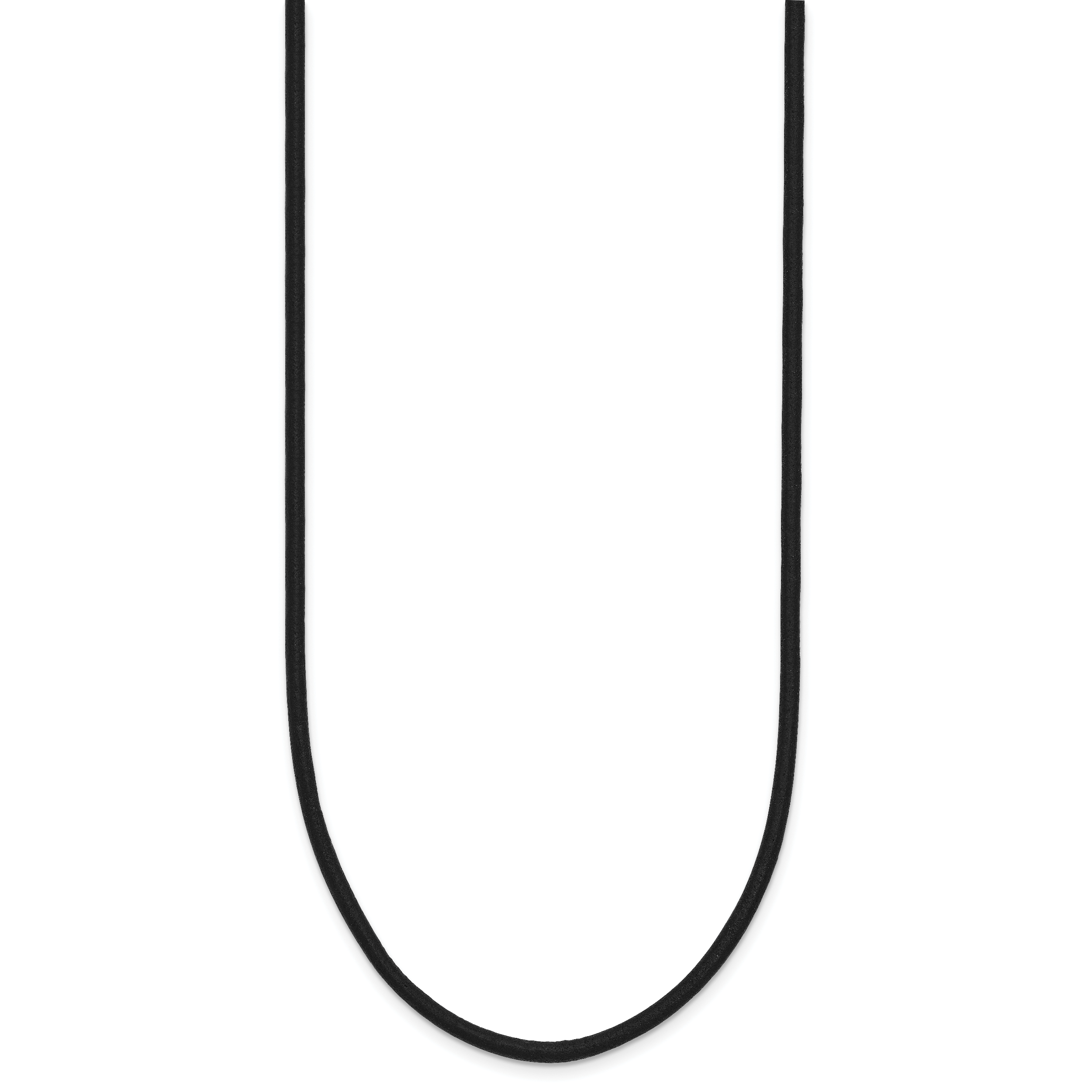 14k Yellow Clasp 2mm 16 inch Black Leather Cord Necklace Secondary image