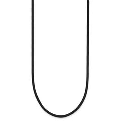 14k Yellow Clasp 2mm 20 inch Black Leather Cord Necklace
