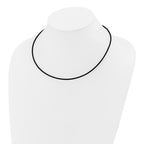 14k Yellow Clasp 2mm 18 inch Black Leather Cord Necklace