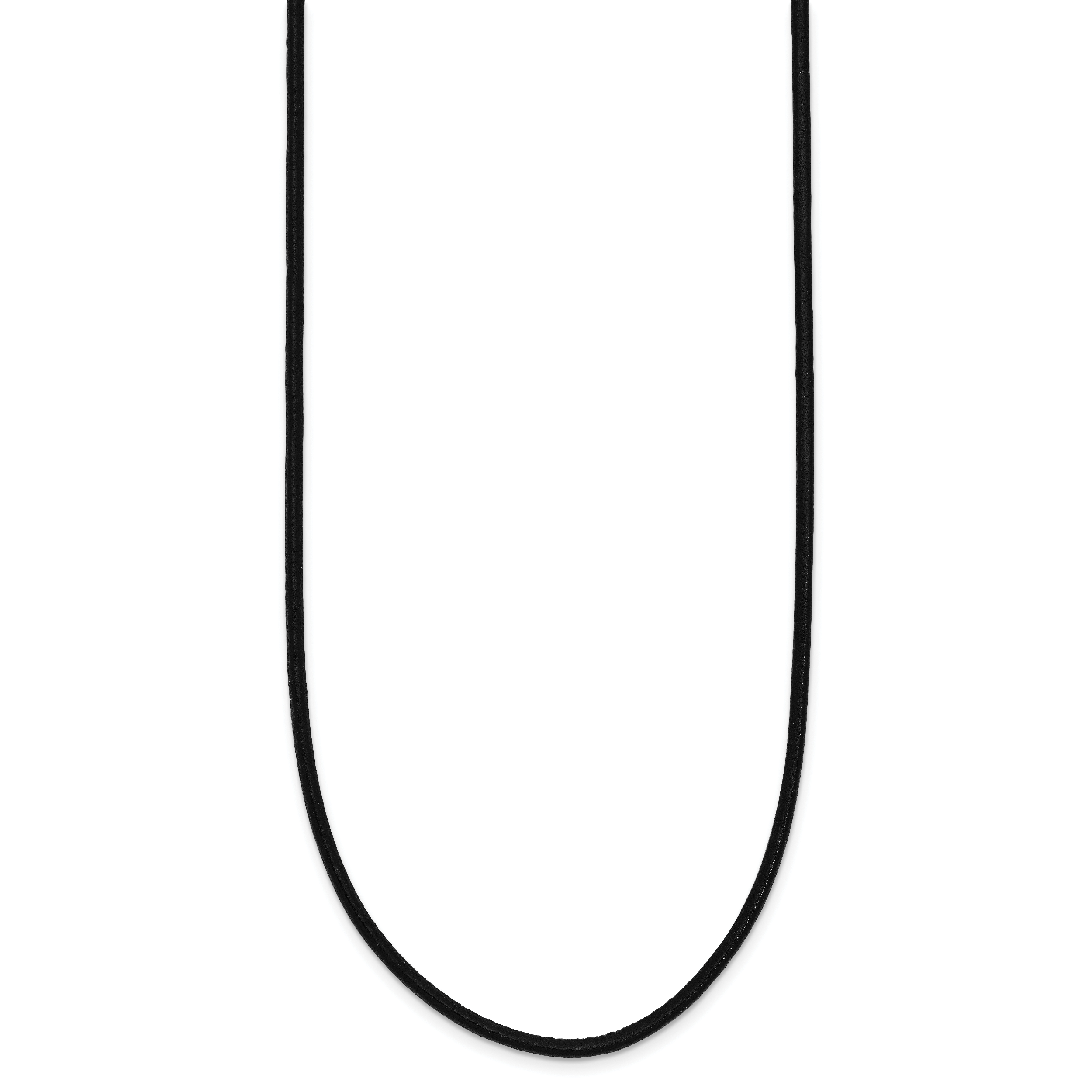 14k White Gold Clasp 2mm 16 inch Black Leather Cord Necklace Secondary image