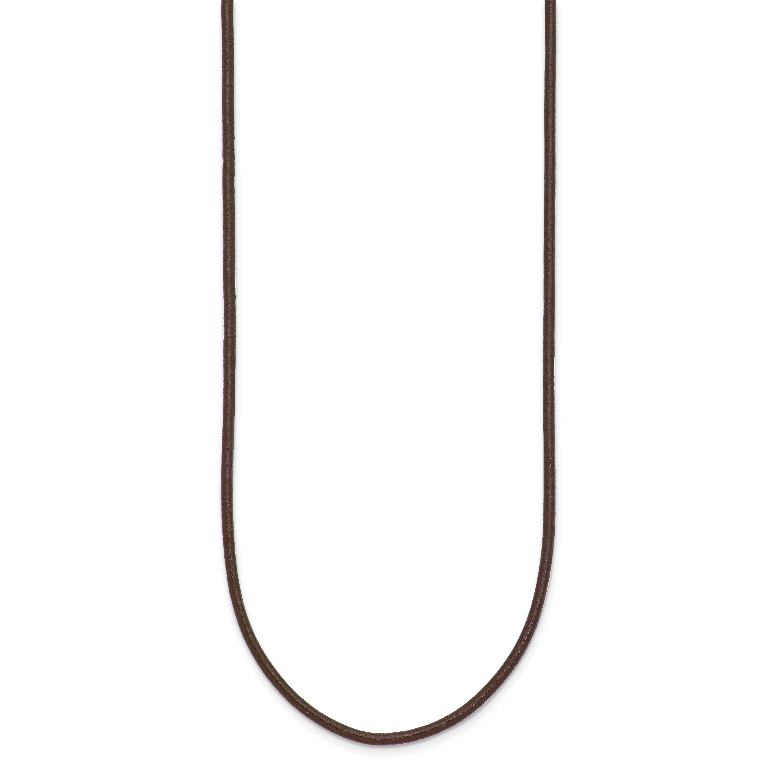 14k Yellow Clasp 2mm 16 inch Brown Leather Cord Necklace Secondary image