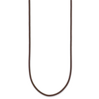 14k Yellow Clasp 2mm 18 inch Brown Leather Cord Necklace