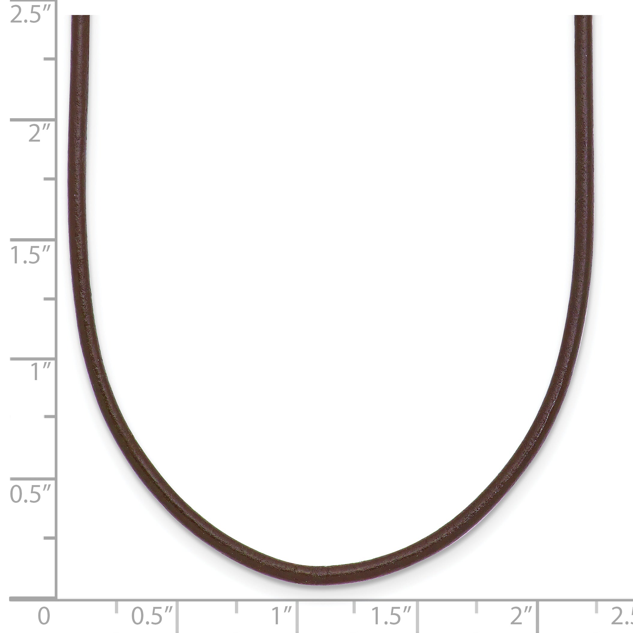 14k Yellow Clasp 2mm 18 inch Brown Leather Cord Necklace