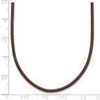 14k Yellow Clasp 2mm 18 inch Brown Leather Cord Necklace