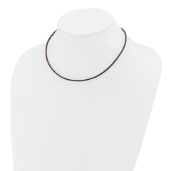 14k Yellow Clasp 2mm 16 inch Brown Leather Cord Necklace