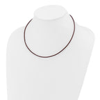 14k Yellow Clasp 2mm 18 inch Brown Leather Cord Necklace