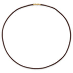 14k Yellow Clasp 2mm 18 inch Brown Leather Cord Necklace