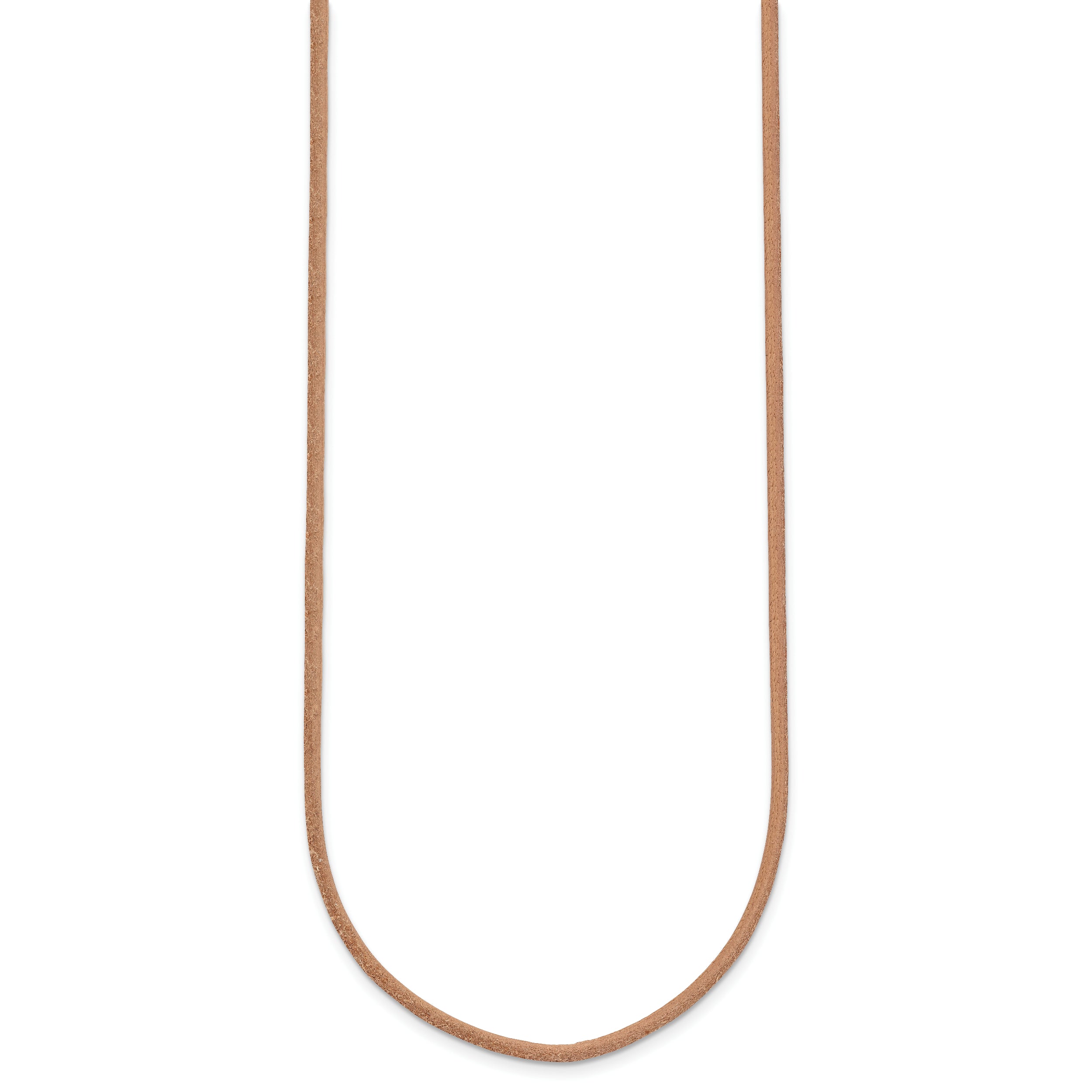 14k Yellow Clasp 2mm 18 inch Natural Leather Cord Necklace