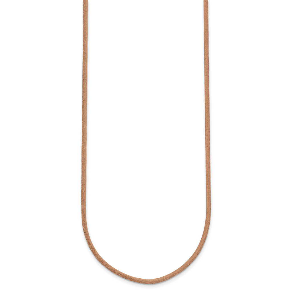 14k Yellow Clasp 2mm 18 inch Natural Leather Cord Necklace