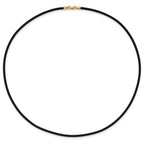 14k Yellow Clasp 2mm 16 inch Black Rubber Cord Necklace