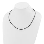 14k Yellow Clasp 2mm 20 inch Black Rubber Cord Necklace