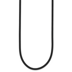 14k Yellow Clasp 3mm 20 inch Black Rubber Cord Necklace