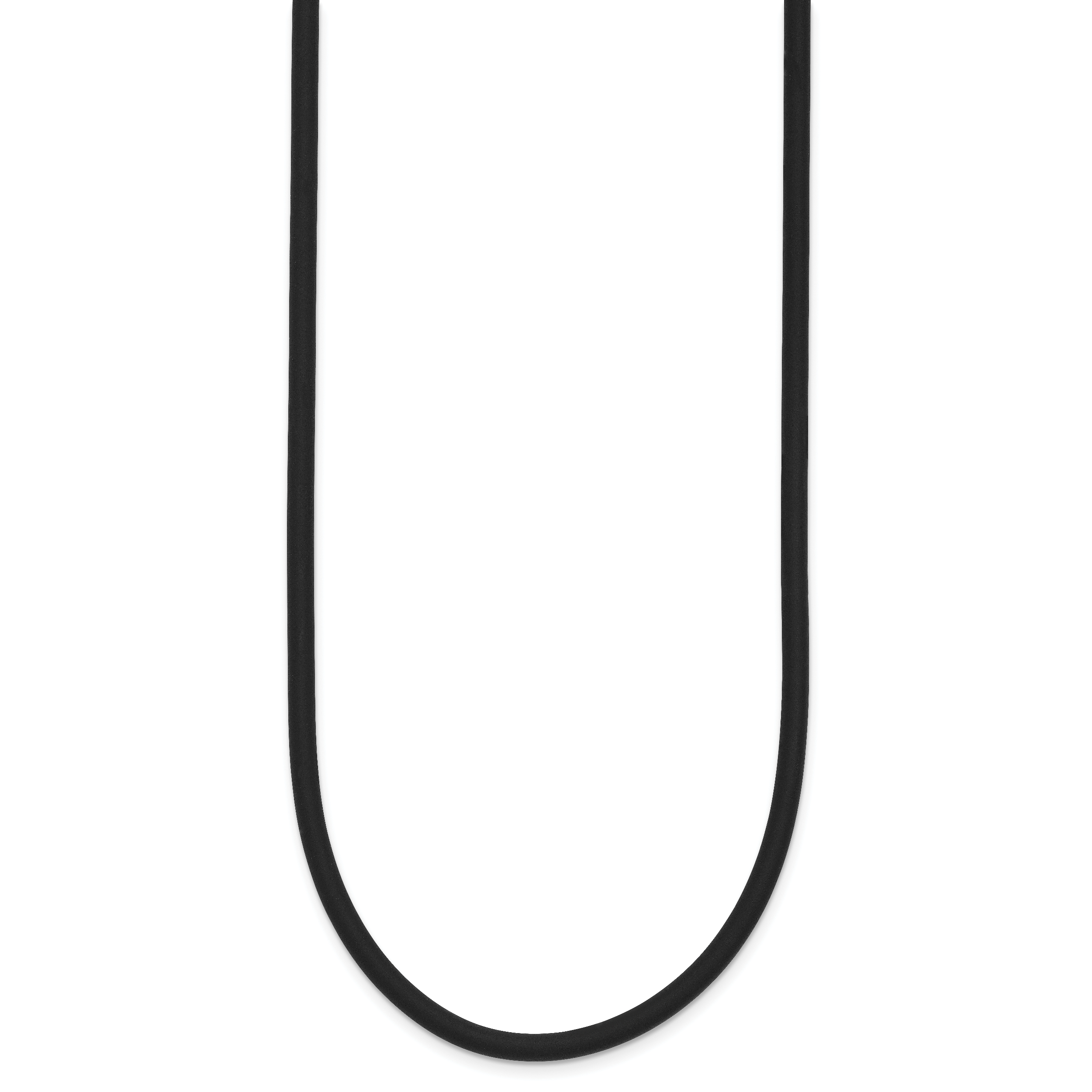 14k Yellow Clasp 3mm 20 inch Black Rubber Cord Necklace