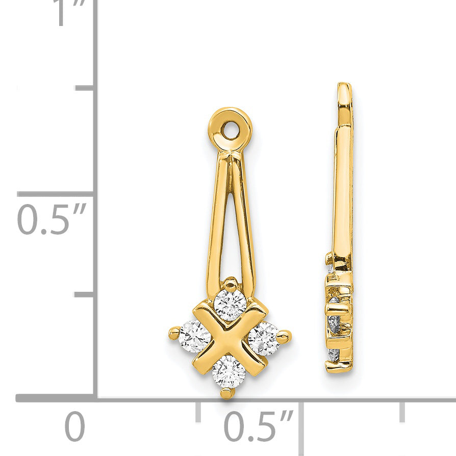 14k AA Dangle Cluster Diamond Earring Jacket