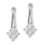 14k White Gold AA Dangle Cluster Diamond Earring Jacket