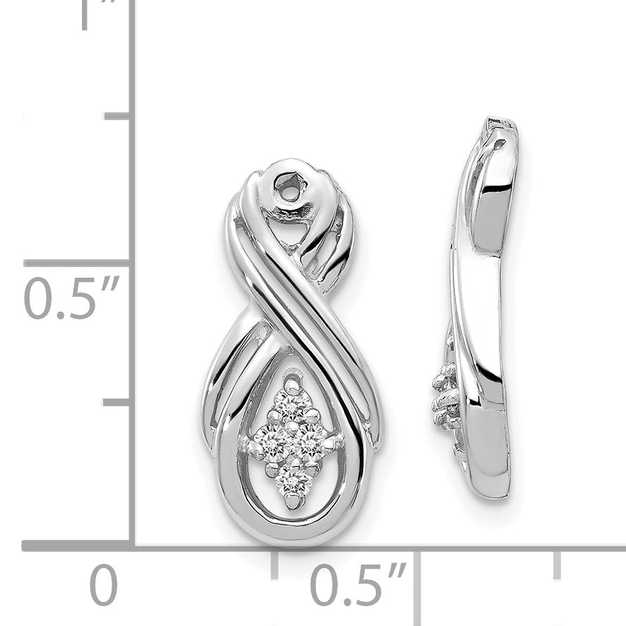 14k White Gold AA Infinity Diamond Earring Jacket Secondary image