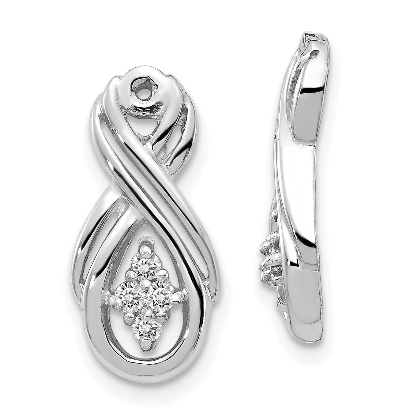 14k White Gold AA Infinity Diamond Earring Jacket Main image