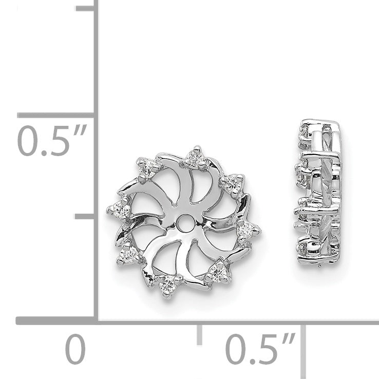 14k White Gold AA Diamond Earring Jacket