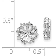 14k White Gold AA Diamond Earring Jacket