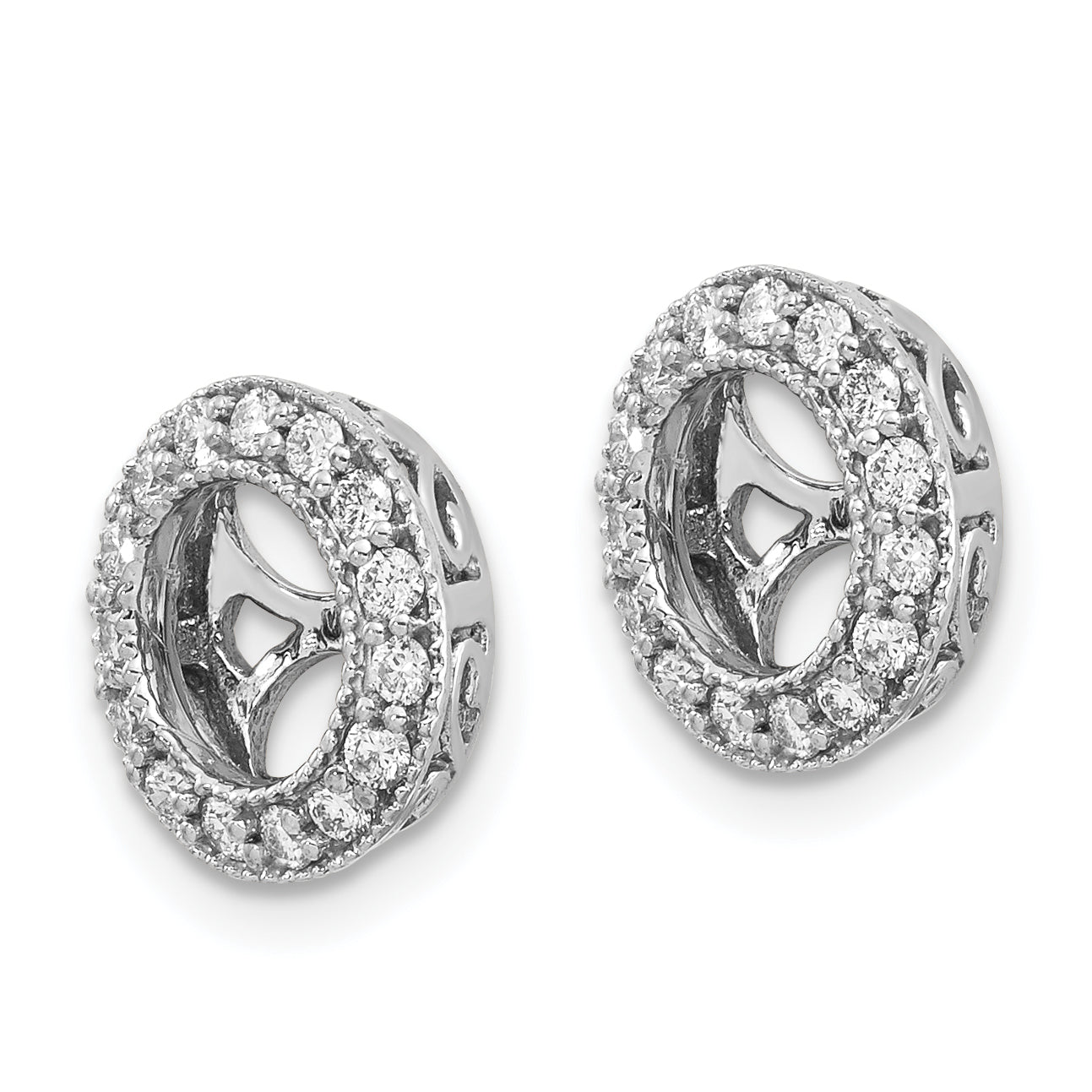 14k White Gold AA Diamond Earring Jacket Secondary image