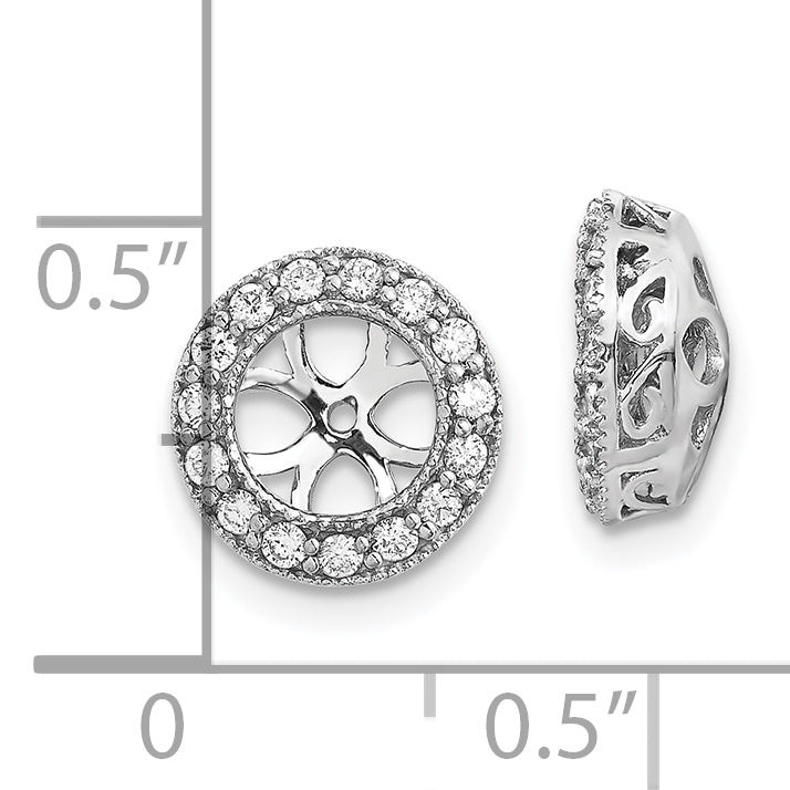 14k White Gold AA Diamond Earring Jacket