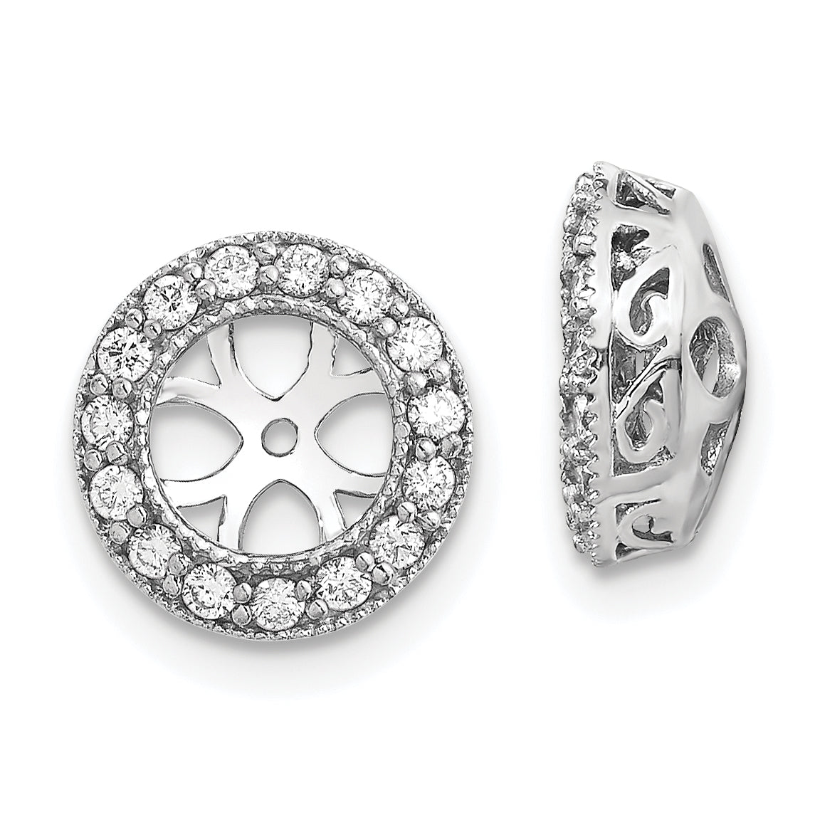 14k White Gold AAA Diamond Earring Jacket Main image