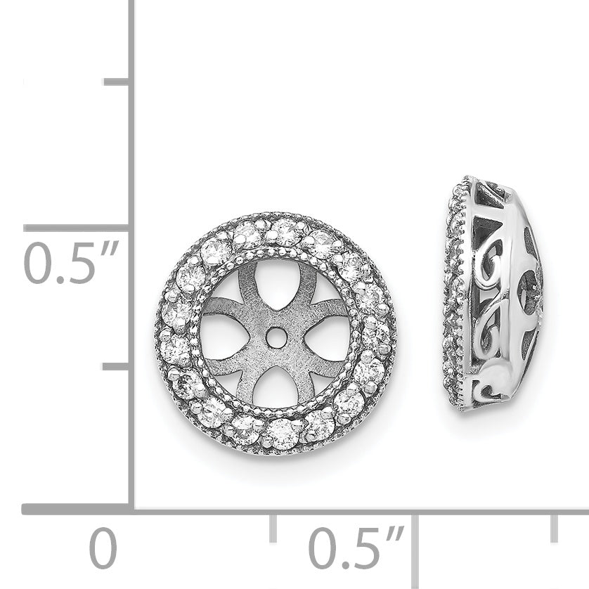 14k White Gold AAA Diamond Earring Jacket