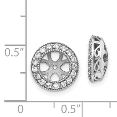 14k White Gold AAA Diamond Earring Jacket