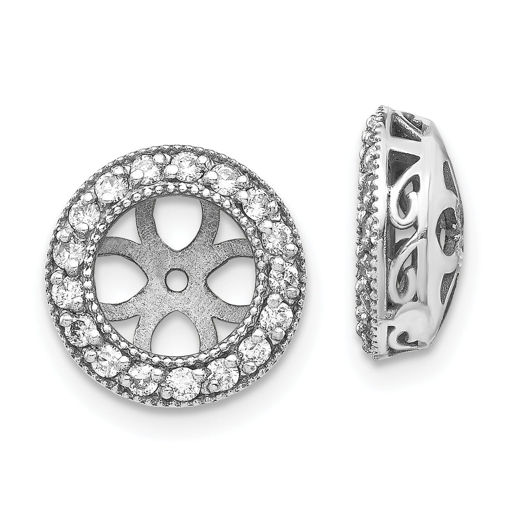 14k White Gold AAA Diamond Earring Jacket