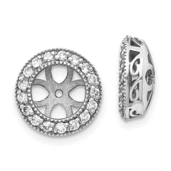 14k White Gold AAA Diamond Earring Jacket
